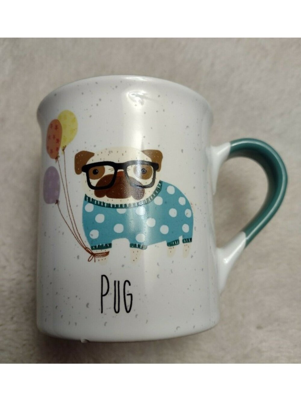 Love Your Mug Cute Pug Coffee Cup Dog Lover Mug Birthday Balloons
